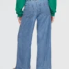 Mid Rise Ultrasoft Pleated Easy Baggy Jeans
