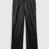 Mid Rise Vegan Leather Loose Pants
