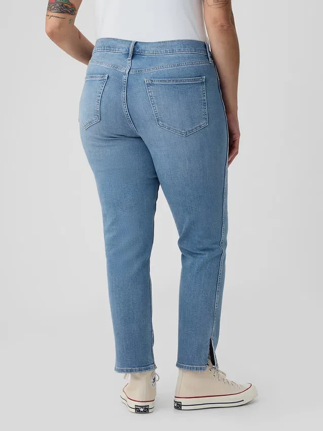 Mid Rise Vintage Slim Split-Hem Jeans