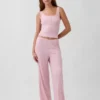 Mini Rib Lace Henley Pj Tank Top