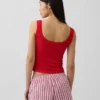 Mini Rib Lace Henley Pj Tank Top