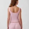 Mini Rib Lace Henley Pj Tank Top