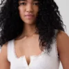 Mini Rib Lace Henley Pj Tank Top