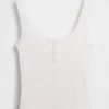 Mini Rib Lace Henley Pj Tank Top