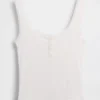 Mini Rib Lace Henley Pj Tank Top