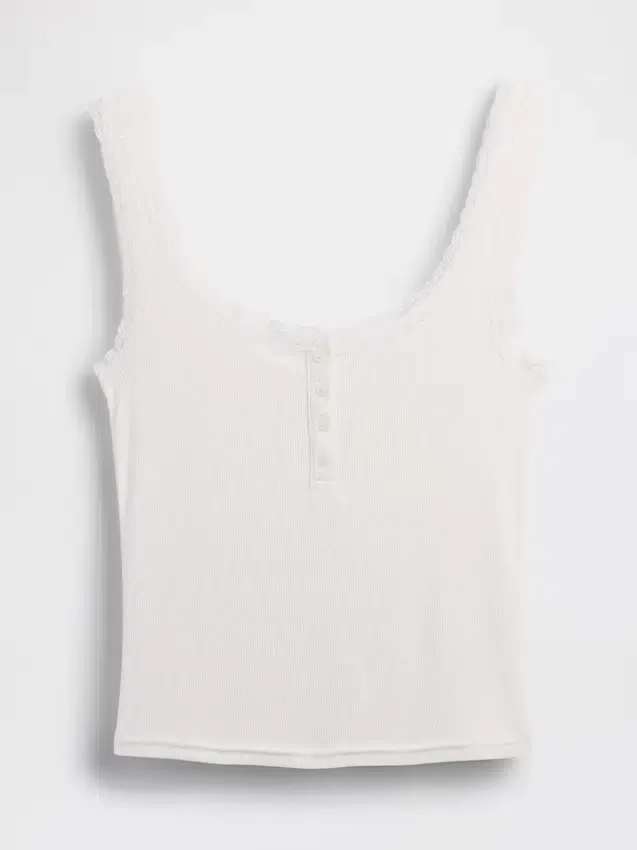 Mini Rib Lace Henley Pj Tank Top