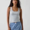 Mini Rib Lace-Trim Pj Tank Top