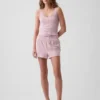 Mini Rib Lace-Trim Pj Tank Top