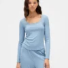 Mini Rib Lace-Trim Pj Top