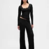 Mini Rib Lace-Trim Pj Top
