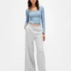 Mini Rib Lace-Trim Pj Top