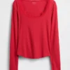 Mini Rib Lace-Trim Pj Top