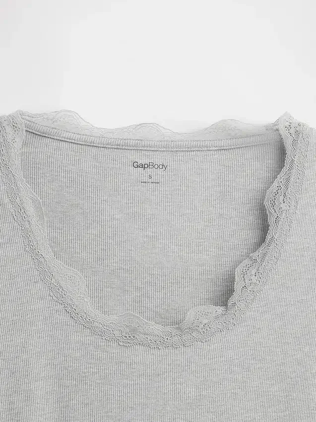 Mini Rib Lace-Trim Pj Top