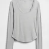Mini Rib Lace-Trim Pj Top