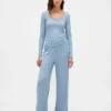 Mini Rib Lace-Trim Pj Top