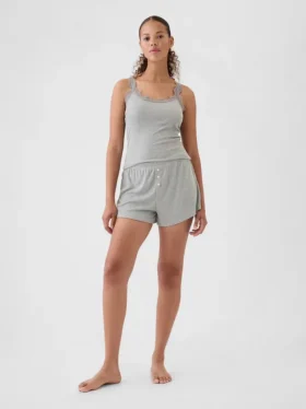 Mini Rib Relaxed Pj Shorts
