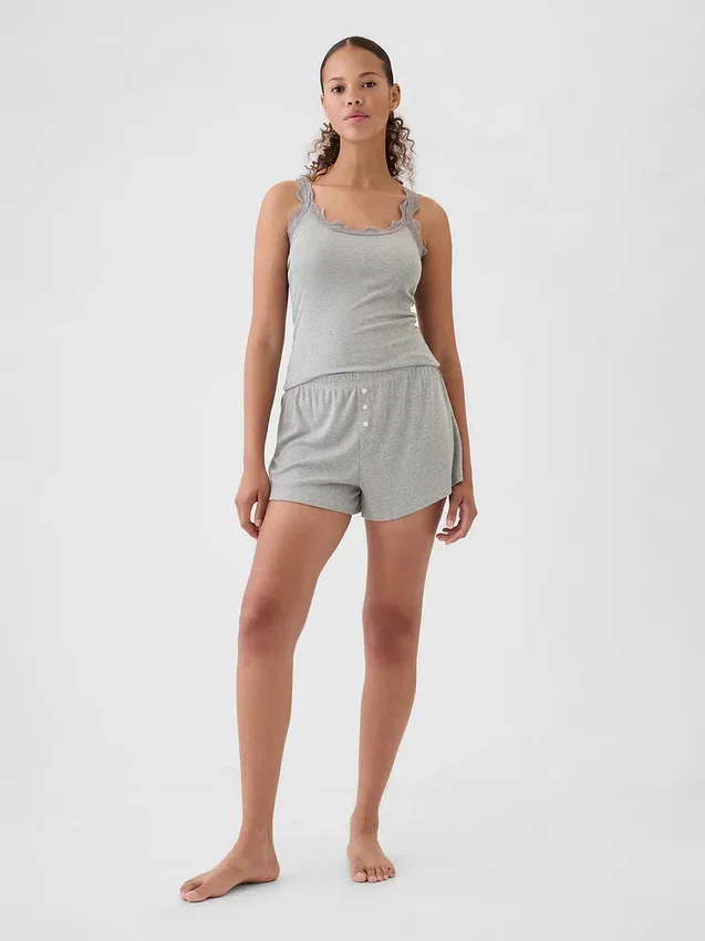 Mini Rib Relaxed Pj Shorts