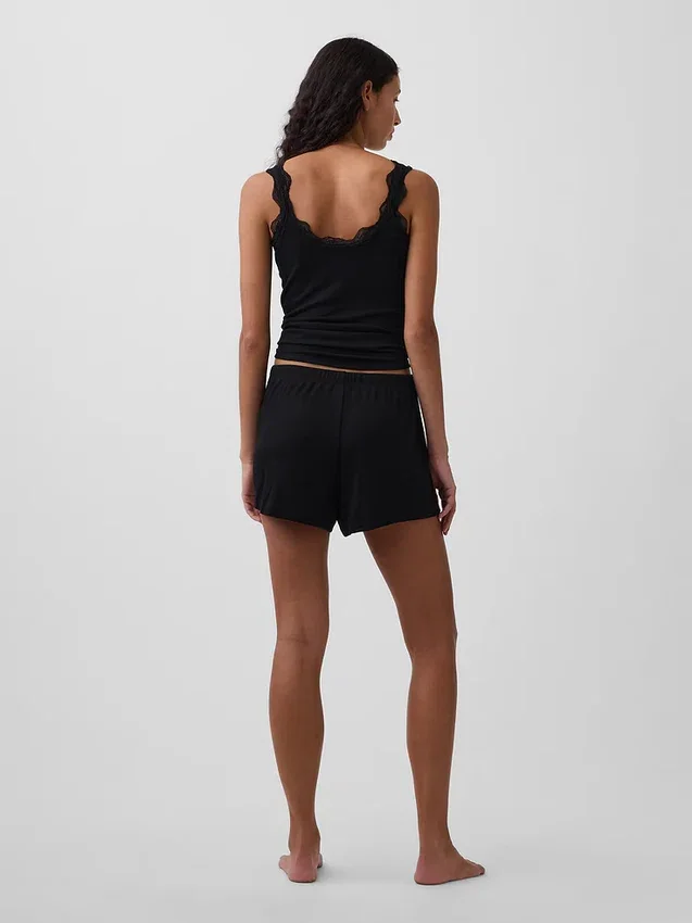 Mini Rib Relaxed Pj Shorts