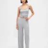 Mini Rib Wide-Leg Pj Pants