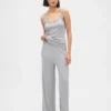 Mini Rib Wide-Leg Pj Pants