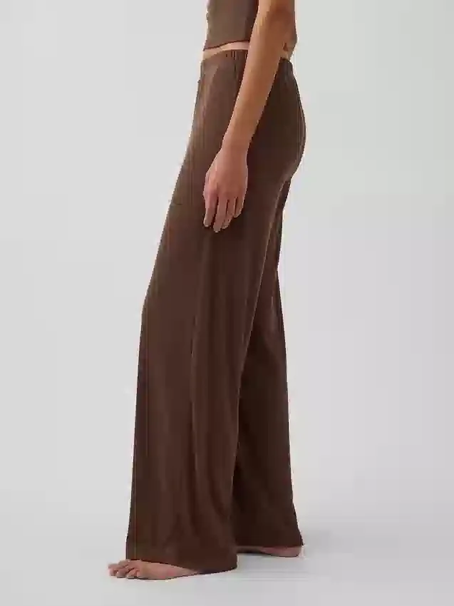 Mini Rib Wide-Leg Pj Pants