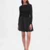 Mixed Media Bubble Mini Dress