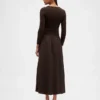 Mixed Media Drop-Waist Maxi Dress