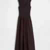 Mixed Media Drop-Waist Maxi Dress