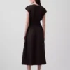 Mixed Media Drop-Waist Midi Dress