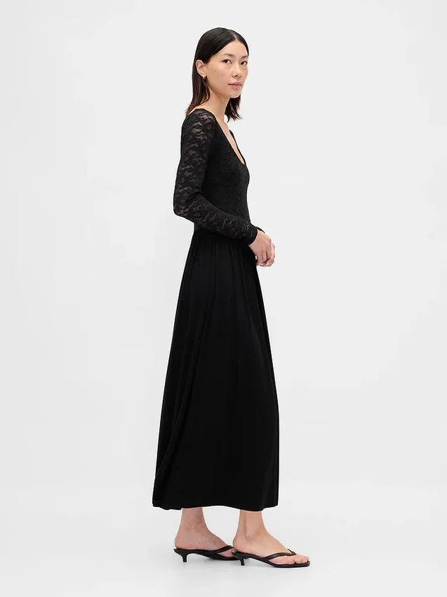 Mixed Media Maxi Dress