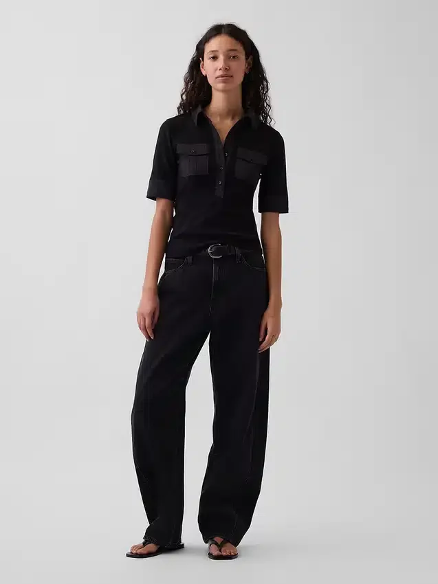 Modern Elbow-Sleeve Utility T-Shirt