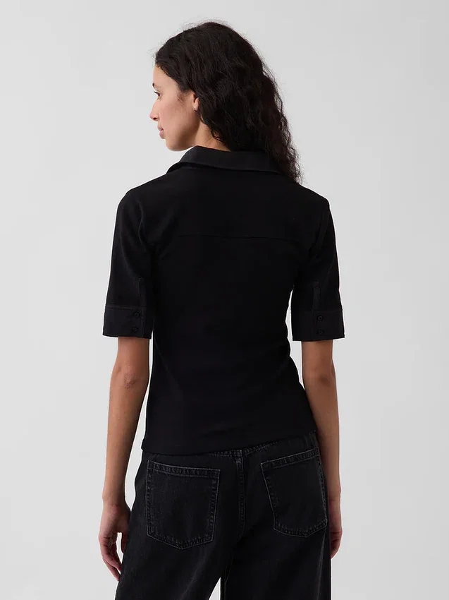 Modern Elbow-Sleeve Utility T-Shirt