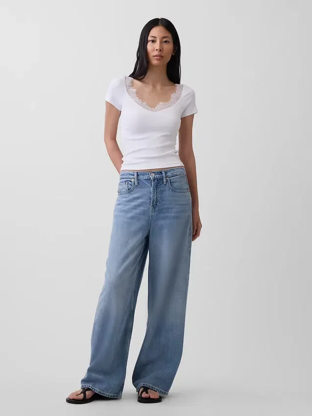 Modern Lace-Trim Crop Top