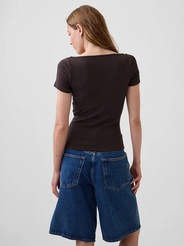 Modern Lace-Trim Crop Top