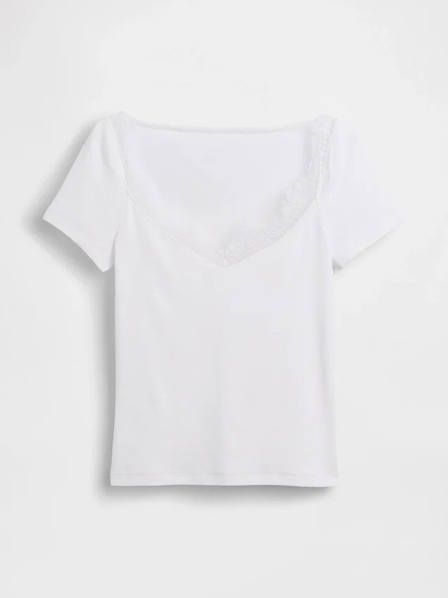 Modern Lace-Trim Crop Top
