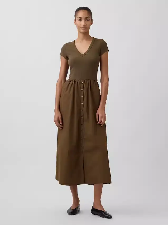 Modern Mixed Media Maxi Dress