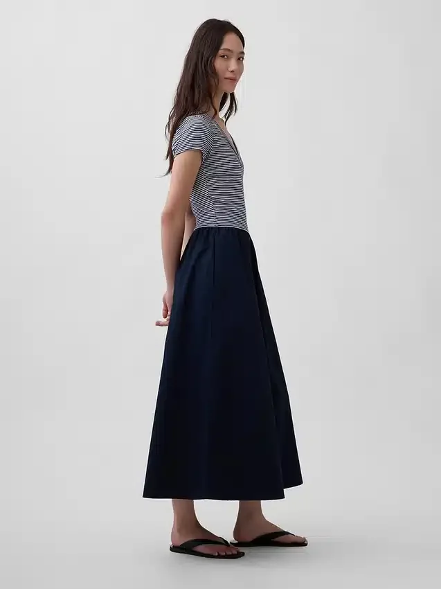 Modern Mixed Media Maxi Dress