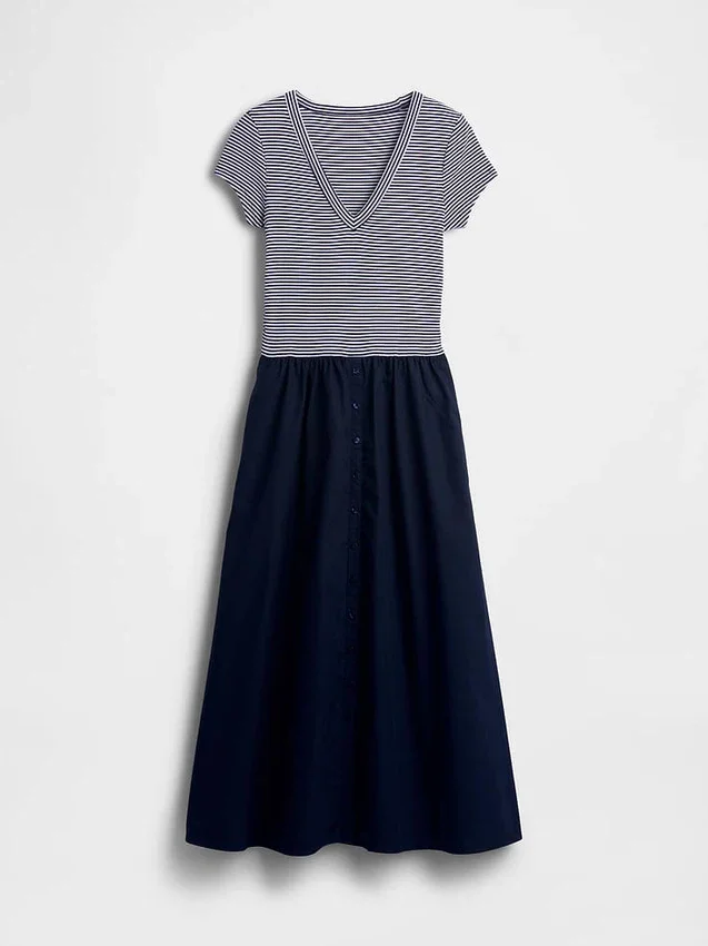 Modern Mixed Media Maxi Dress