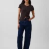 Modern Rib Button-Front Crew T-Shirt