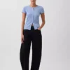 Modern Rib Button-Front Crew T-Shirt