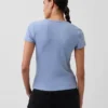 Modern Rib Button-Front Crew T-Shirt