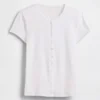 Modern Rib Button-Front Crew T-Shirt