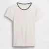 Modern Rib Button-Front Crew T-Shirt