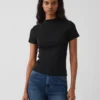 Modern Rib Mockneck Crop T-Shirt