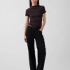 Modern Rib Mockneck Crop T-Shirt