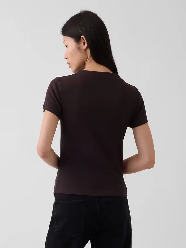 Modern Rib Mockneck Crop T-Shirt