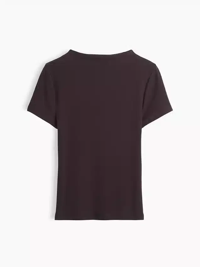 Modern Rib Mockneck Crop T-Shirt