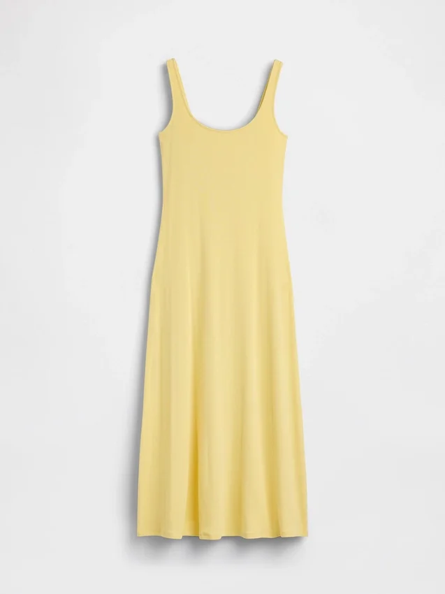 Modern Rib Square-Neck Maxi Dress