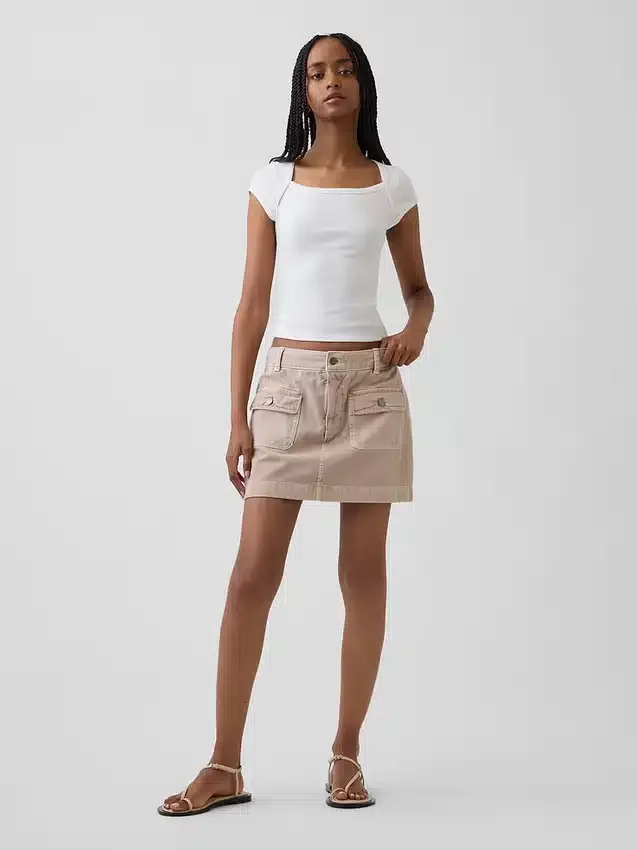 Modern Square-Neck Crop T-Shirt