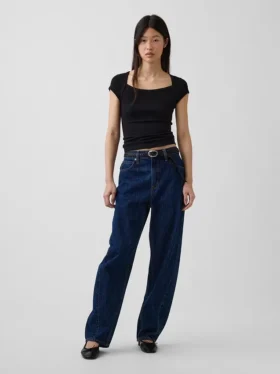 Modern Square-Neck Crop T-Shirt